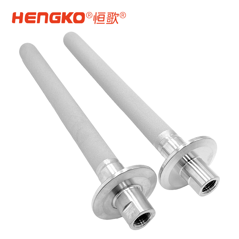 316L食品級不銹鋼粉未燒結曝氣石_啤灑釀造氣體擴散器 內螺紋連接